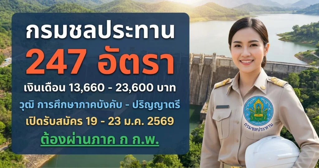 กรมชลประทาน - เปิดรับสมัคร 247 อัตรา