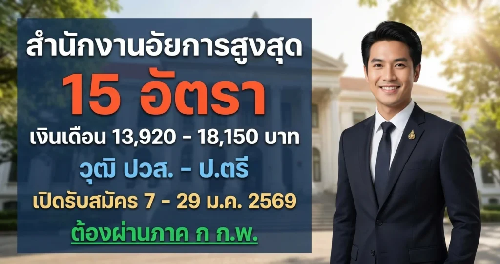 สำนักงานอัยการสูงสุด - เปิดรับสมัคร 15 อัตรา
