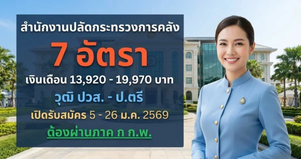 สำนักงานปลัดกระทรวงการคลัง - เปิดรับสมัคร 7 อัตรา
