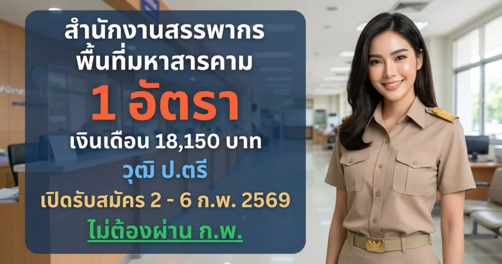 สํานักงานสรรพากรพื้นที่มหาสารคาม - เปิดรับสมัคร 1 อัตรา