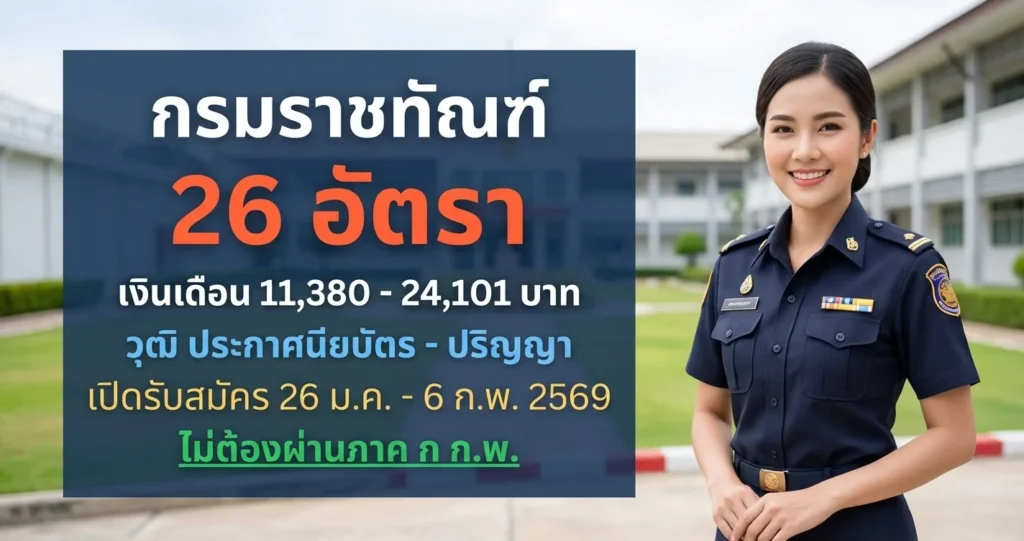 กรมราชทัณฑ์ - เปิดรับสมัคร 26 อัตรา