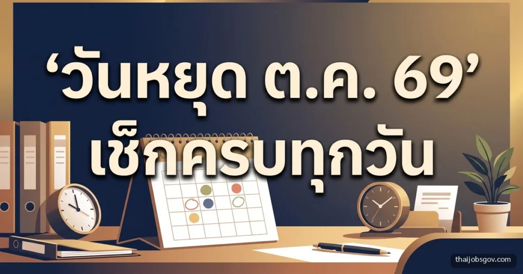 วันหยุดราชการเดือนตุลาคม 2569 เช็กวันหยุดพิเศษ กทม.