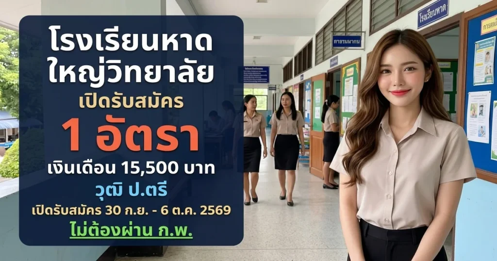 โรงเรียนหาดใหญ่วิทยาลัย - เปิดรับสมัคร 1 อัตรา