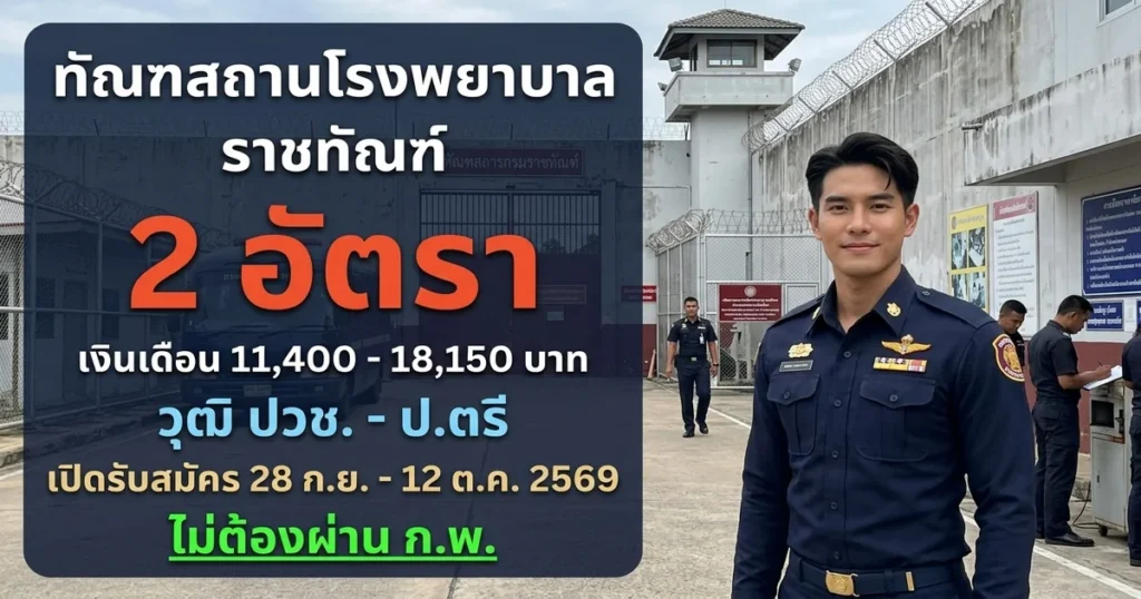 ทัณฑสถานโรงพยาบาลราชทัณฑ์ - เปิดรับสมัคร 2 อัตรา