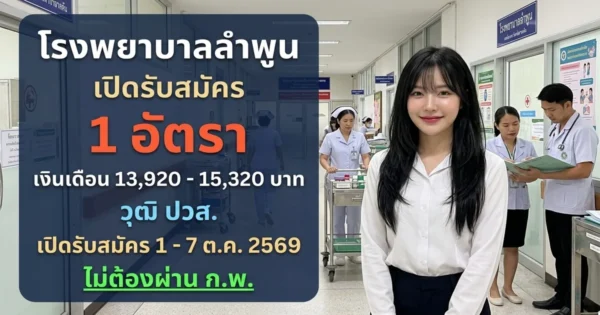 โรงพยาบาลลำพูน - เปิดรับสมัคร 1 อัตรา