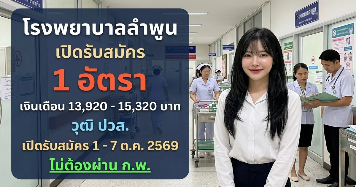 โรงพยาบาลลำพูน - เปิดรับสมัคร 1 อัตรา