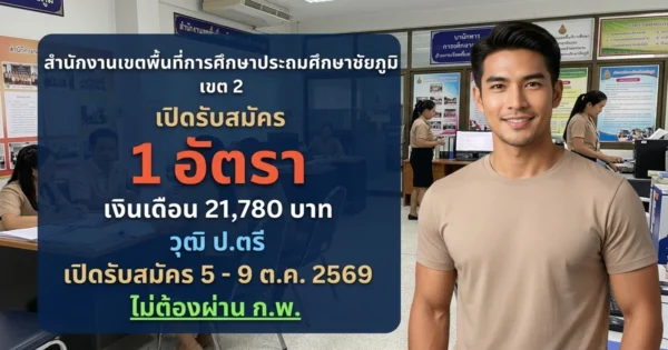 สำนักงานเขตพื้นที่การศึกษาประถมศึกษาชัยภูมิ เขต 2 - เปิดรับสมัคร 1 อัตรา