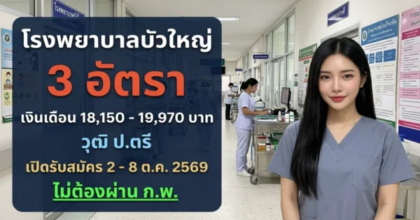 โรงพยาบาลบัวใหญ่ - เปิดรับสมัคร 3 อัตรา