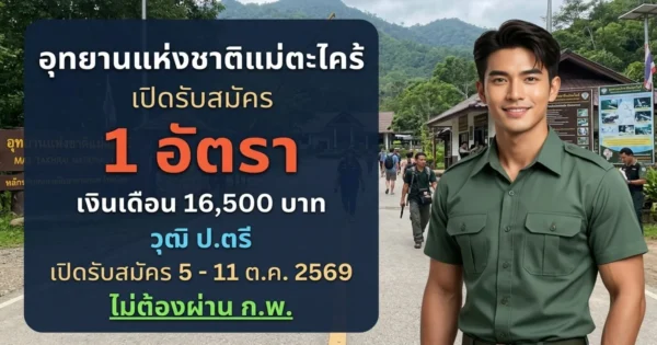 อุทยานแห่งชาติแม่ตะไคร้ - เปิดรับสมัคร 1 อัตรา