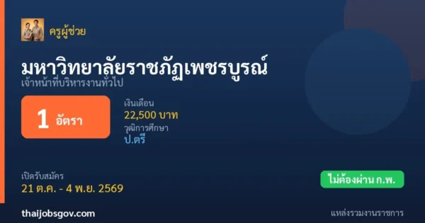 มหาวิทยาลัยราชภัฏเพชรบูรณ์ - เปิดรับสมัคร 1 อัตรา