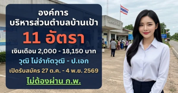 องค์การบริหารส่วนตำบลบ้านเป้า - เปิดรับสมัคร 11 อัตรา