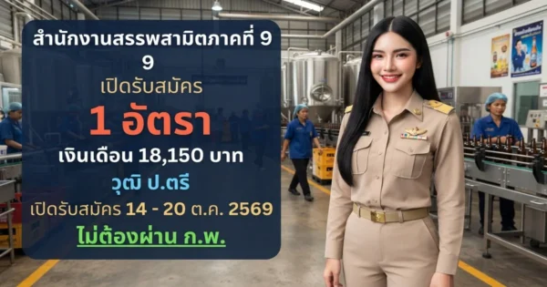สำนักงานสรรพสามิตภาคที่ 9 - เปิดรับสมัคร 1 อัตรา