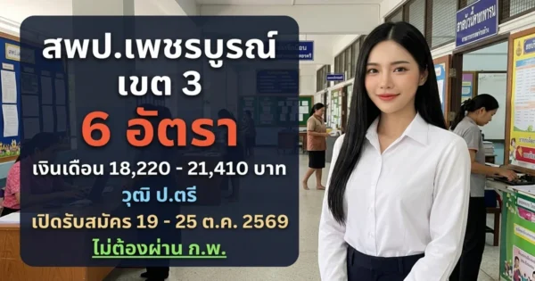สพป.เพชรบูรณ์ เขต 3 - เปิดรับสมัคร 6 อัตรา