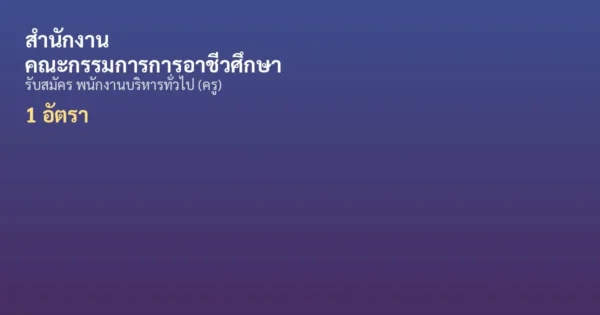 สำนักงานคณะกรรมการการอาชีวศึกษา - เปิดรับสมัคร 1 อัตรา