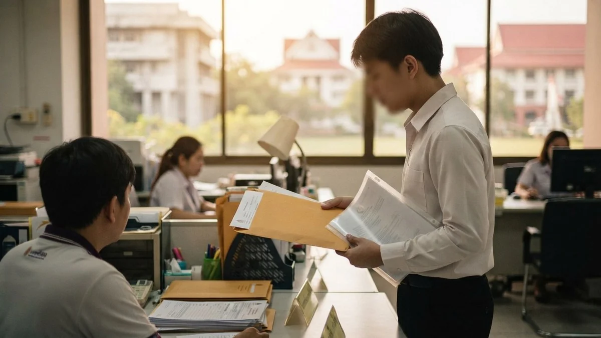 ผู้สมัครยื่นเอกสารที่สำนักงานบุคคลมหาวิทยาลัย